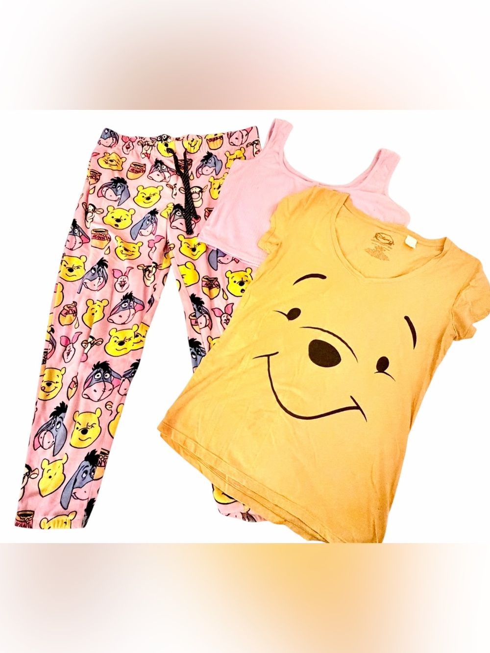 Winnie the Pooh Cozy Fleece 3 Piece Pajama Set Size M/L